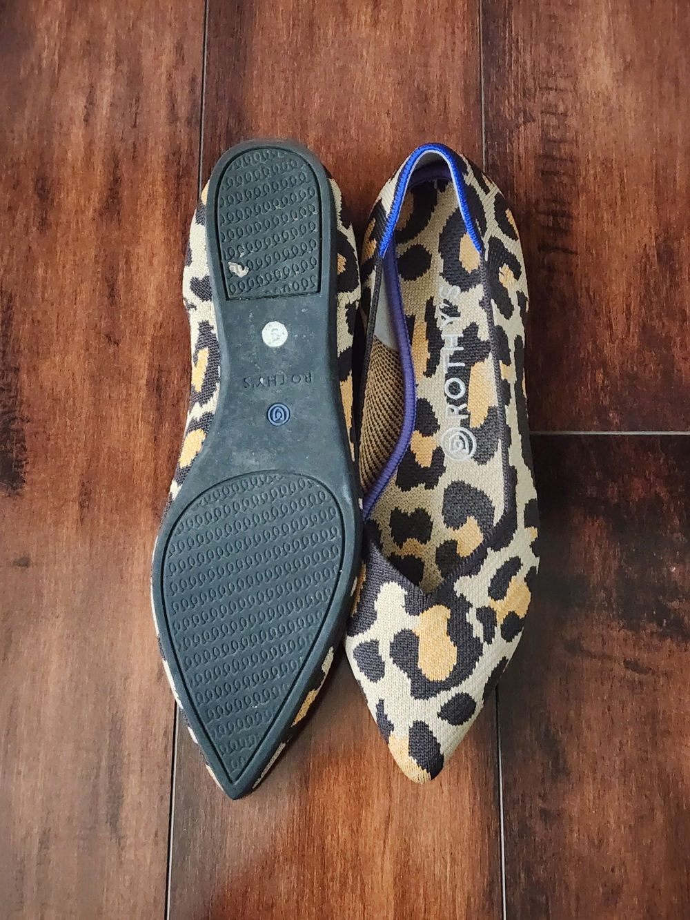 Rothy's The Point Leopard Print Knit Flats Women's W9 / US 9 EU 40 - Picture 8 of 8